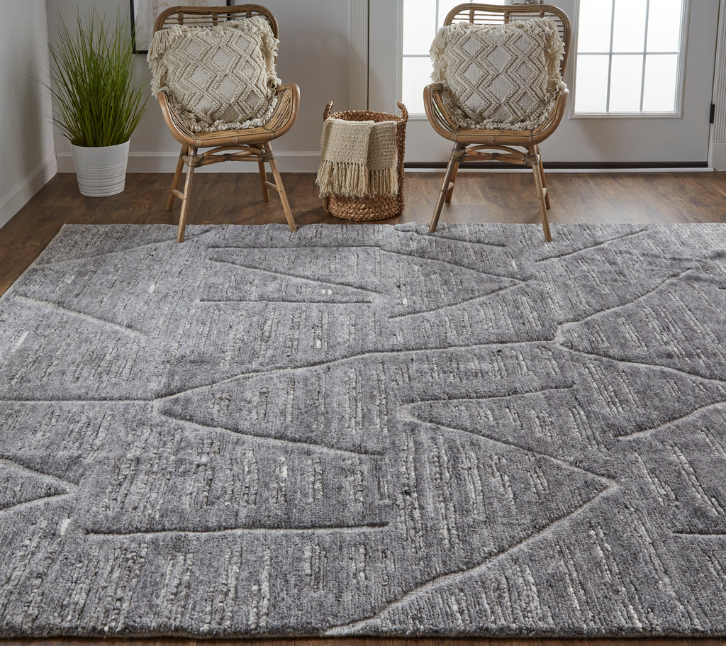 Norah Modern Abstract Gray Area Rug (2' x 3')