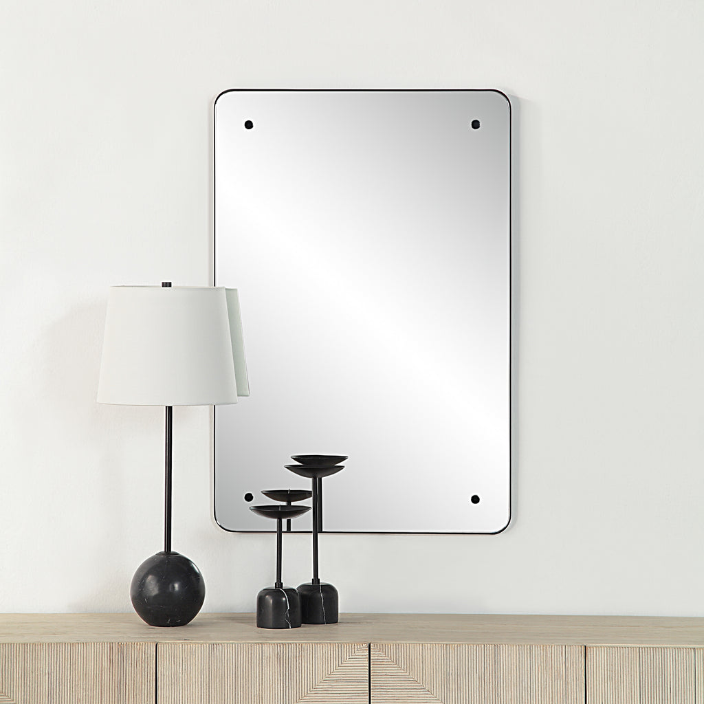 Aine 36" Tall Rectangular Mirror, Matte Black