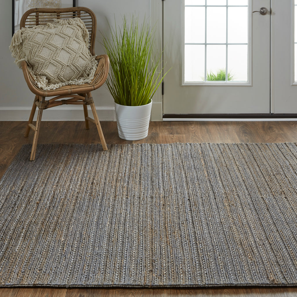 Kaelani Transitional Abstract Blue Brown Taupe Area Rug (8' x 11')