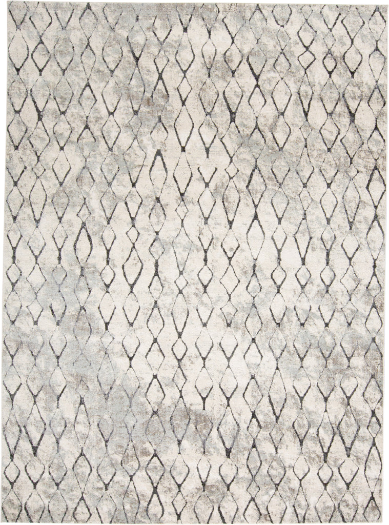 Kano Transitional Diamond Ivory Gray Taupe Area Rug (6'7" x 9'6" / Pattern 2)