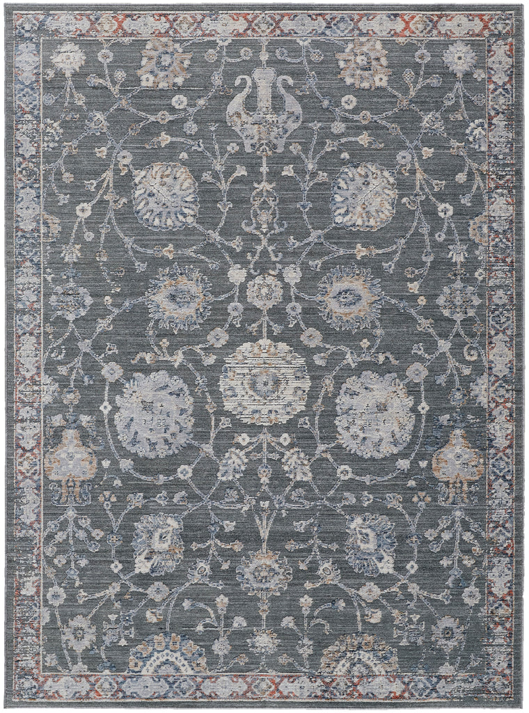 Thackery Transitional Oriental Gray Ivory Red Area Rug (1'8" x 2'8")