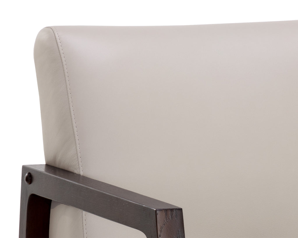 Neymar Lounge Chair - Linea Light Grey Leather