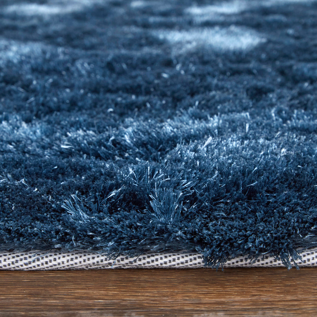 Indochine Modern Solid Blue Black Area Rug (4'9" x 7'6" / Pattern 1)