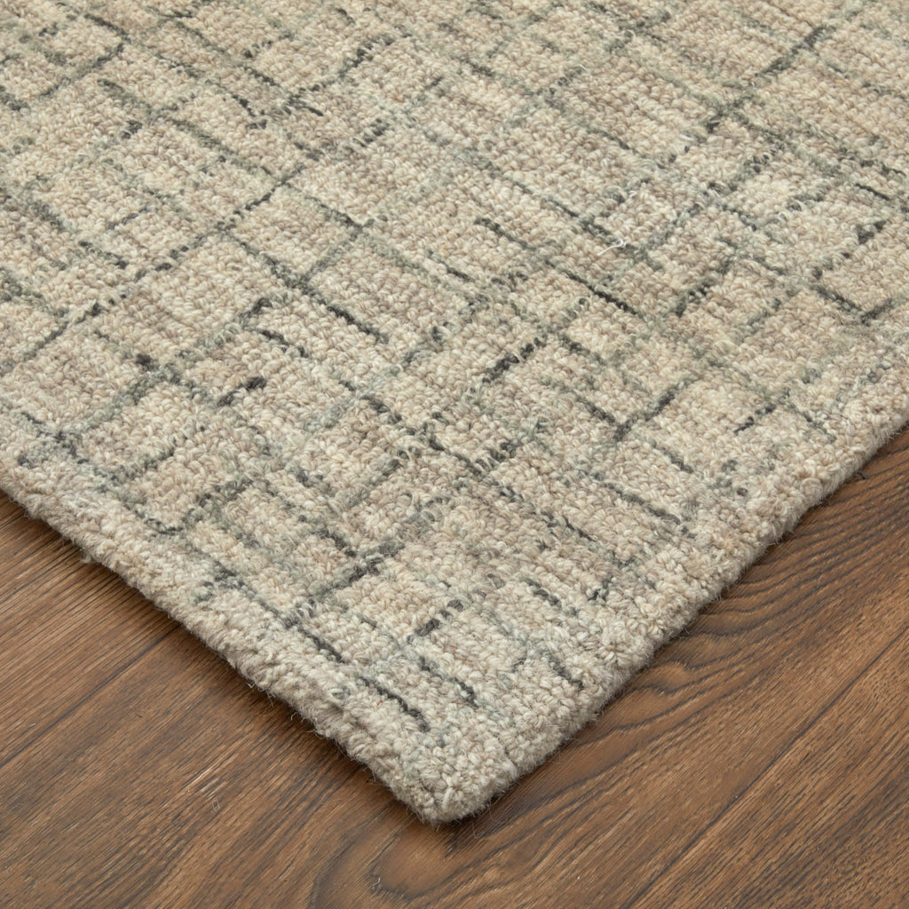 Belfort Transitional Solid Ivory Gray Taupe Area Rug (5' x 8')