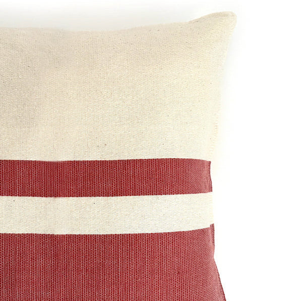 Woven Block Pillow Case Natural With Copper