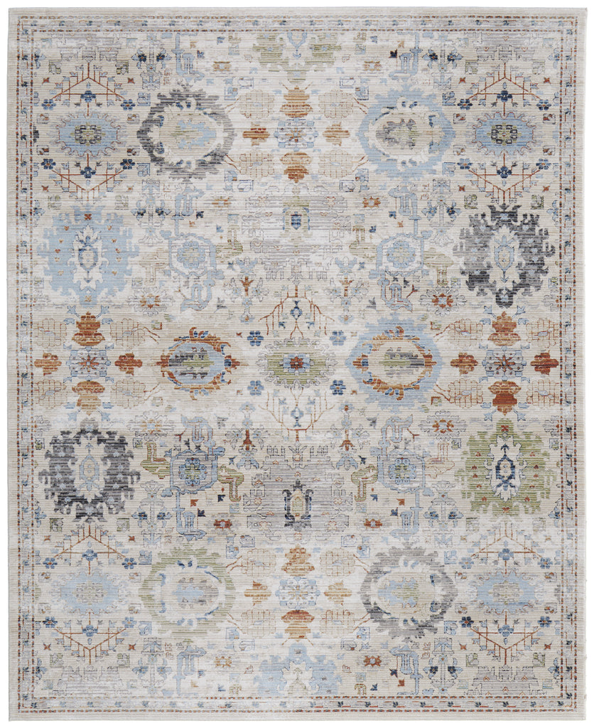 Melrose Traditional Floral Botanical Tan Blue Red Area Rug (2' x 3')