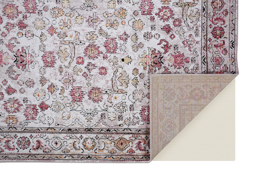 Armant Traditional Oriental Ivory Pink Gray Area Rug (2'3" x 7'9")