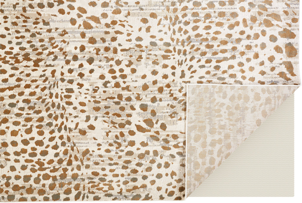 Waldor Modern Animal Print Brown Ivory Tan Area Rug (2'10" x 7'10")