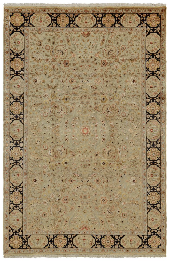 Sophia Traditional Persian Gold Black Ivory Area Rug (8'6" x 11'6")