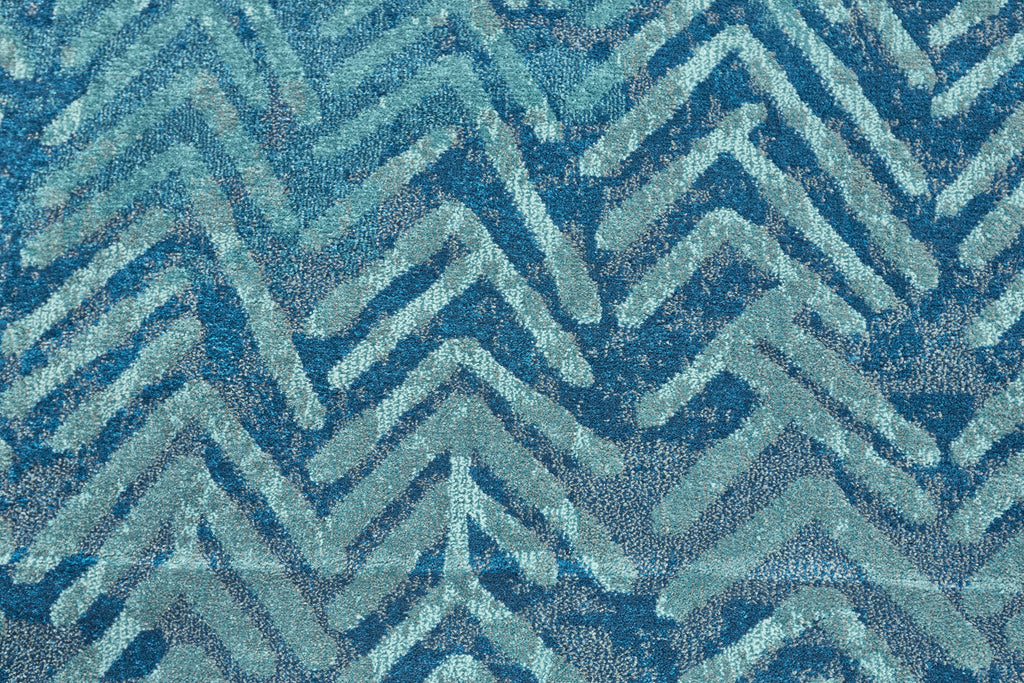 Brixton Modern Herringbone Blue Area Rug (10' x 13'2")