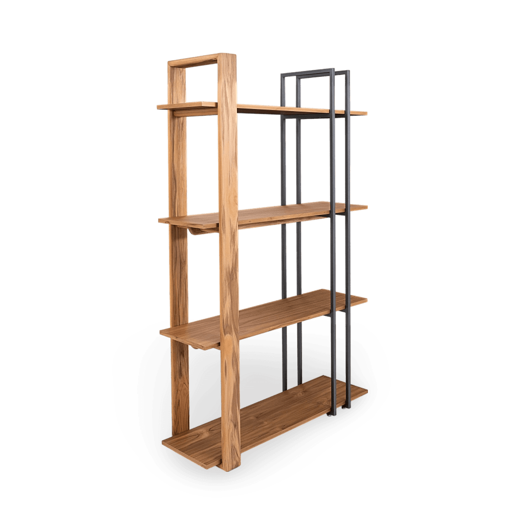 Lim Bookcase in Teak and Graphite Metal