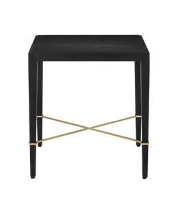 Verona Black Linen End Table