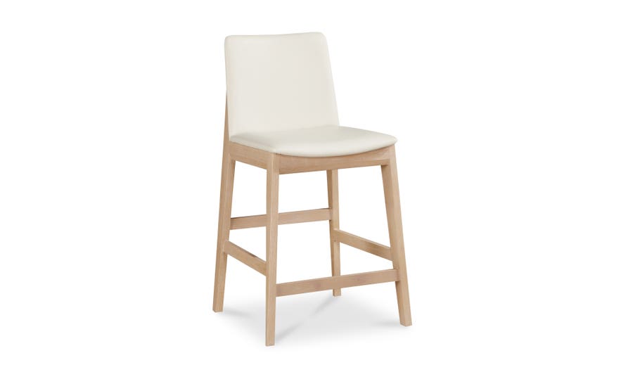 Deco Oak Counter Stool, White PVC