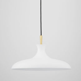 Cassidy Pendant 11" - Aged Brass/White