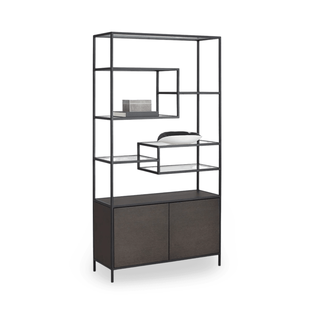 Stamos Bookcase - Black - Charcoal Grey