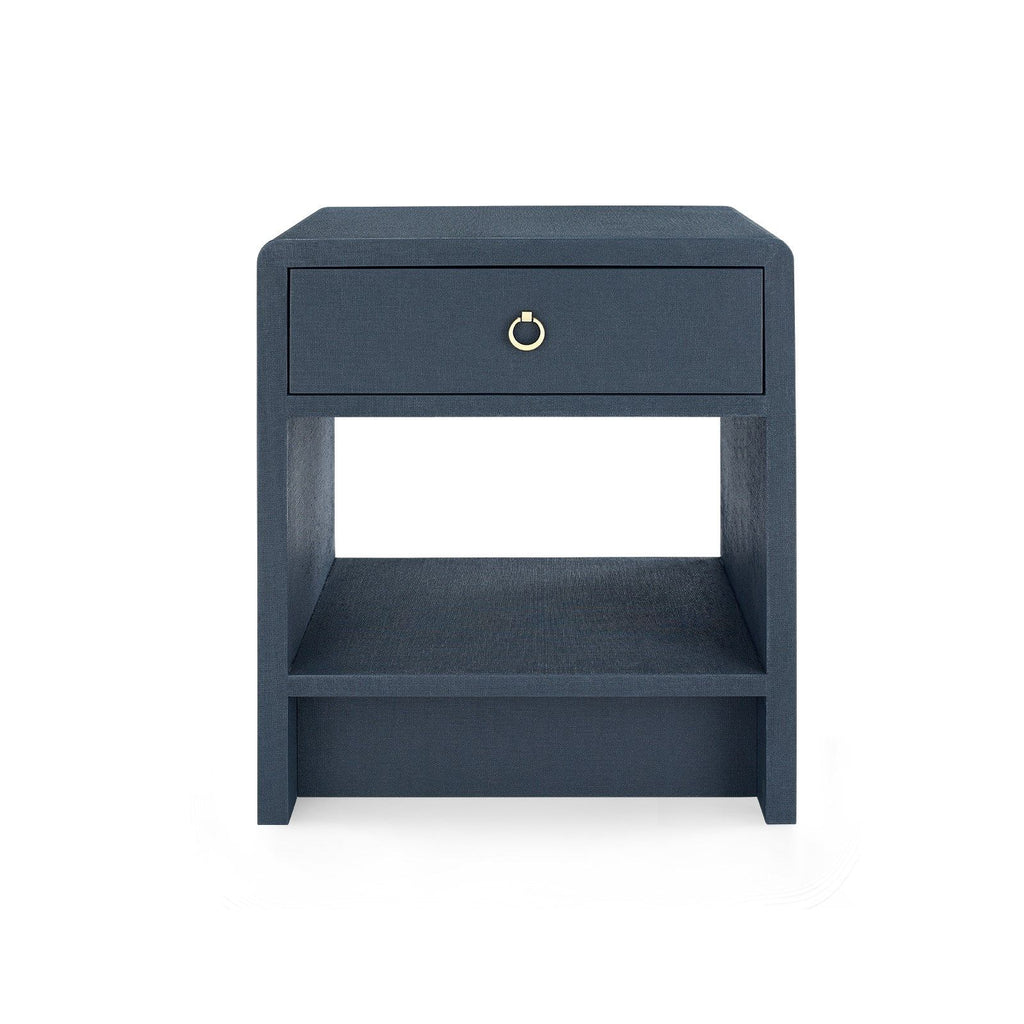 Benjamin Linen 1-Drawer Side Table - Blue Steel