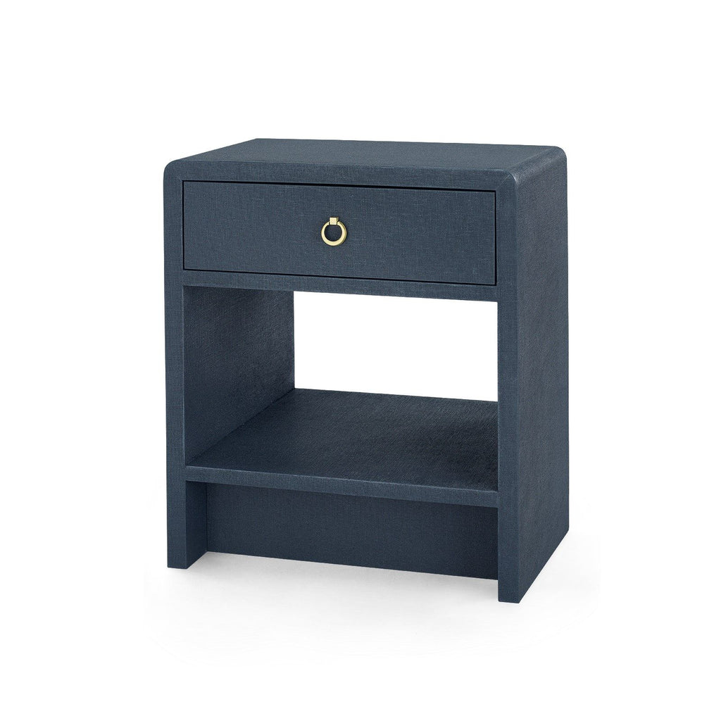 Benjamin Linen 1-Drawer Side Table - Blue Steel