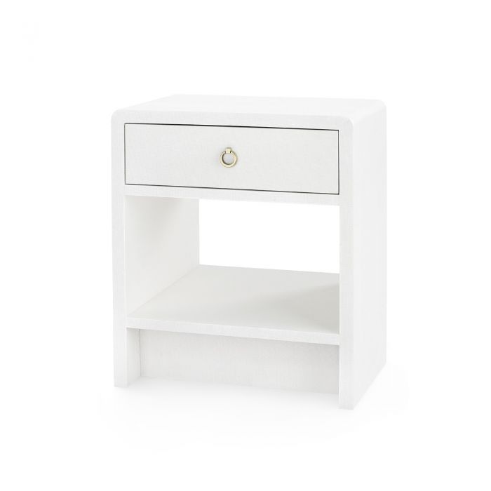 Benjamin Linen 1-Drawer Side Table - Chiffon White