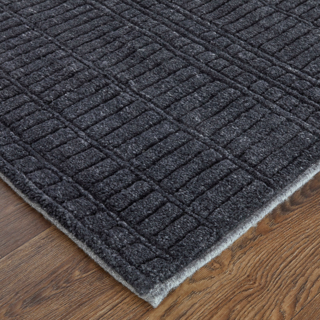 Vesper Transitional Solid Black Area Rug (2' x 3')