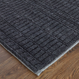 Vesper Transitional Solid Black Area Rug (9'6" x 13'6")