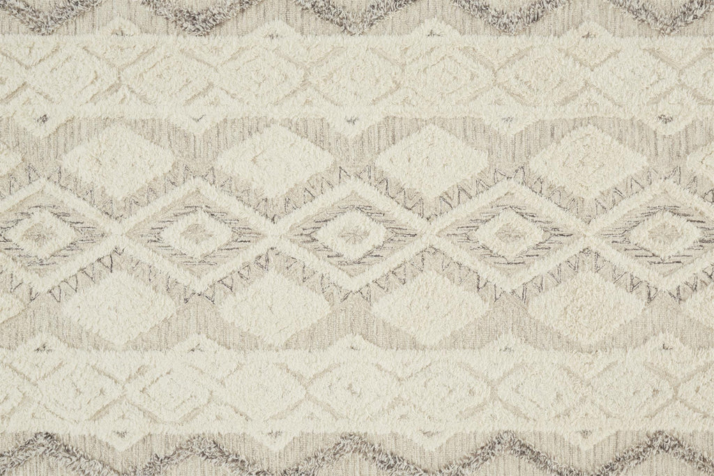 Anica Transitional Geometric Ivory Taupe Gray Area Rug (5' x 8')