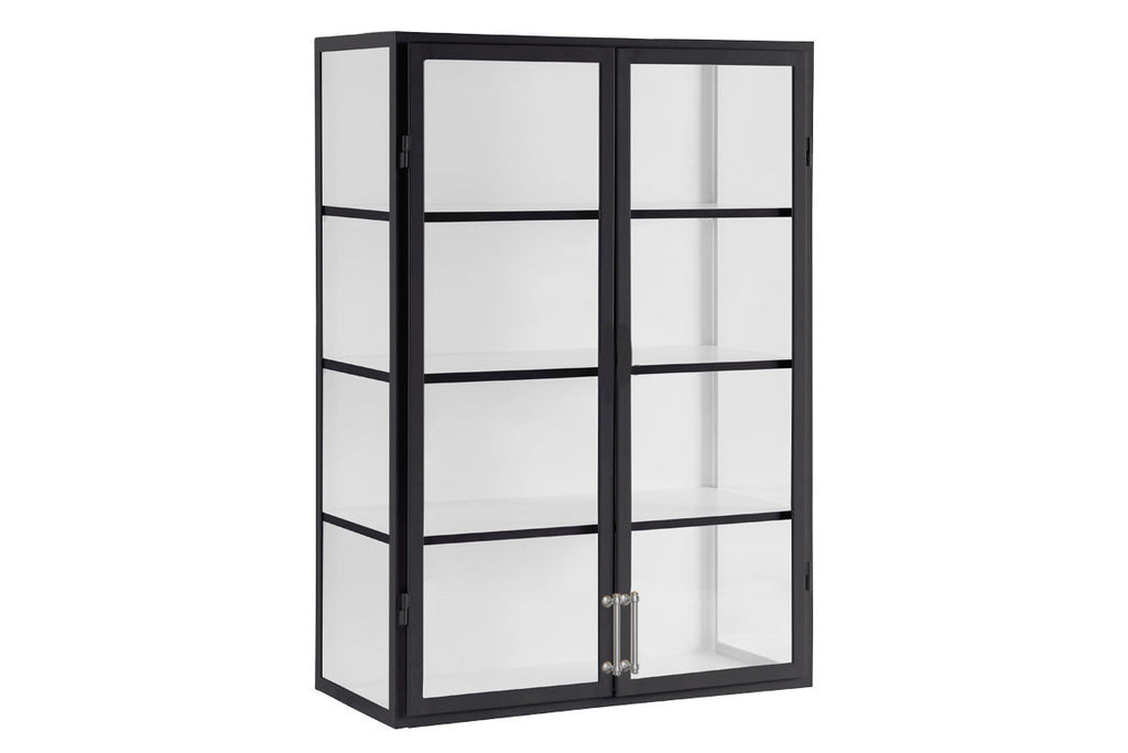 Black Wall Hanging Glass Display Cabinet