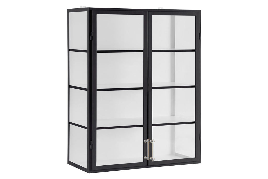 Black Wall Hanging Glass Display Cabinet