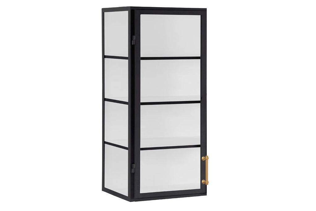 Black Wall Hanging Glass Display Cabinet