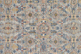 Atarah Transitional Damask Blue Red Yellow Area Rug (11'6" x 15')