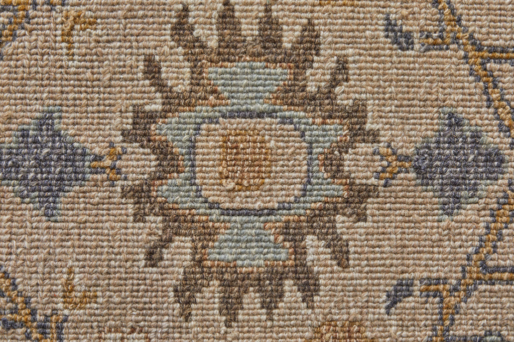 Corbitt Traditional Oriental Tan Blue Gold Area Rug (2' x 3')