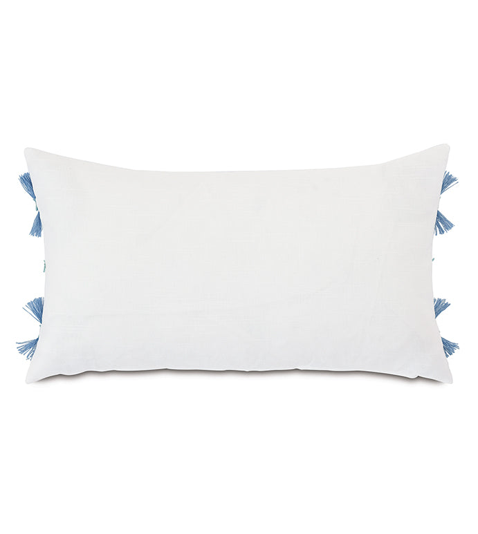 Castaway Trim Application Decorative Pillow, Cloud Faux Down Insert