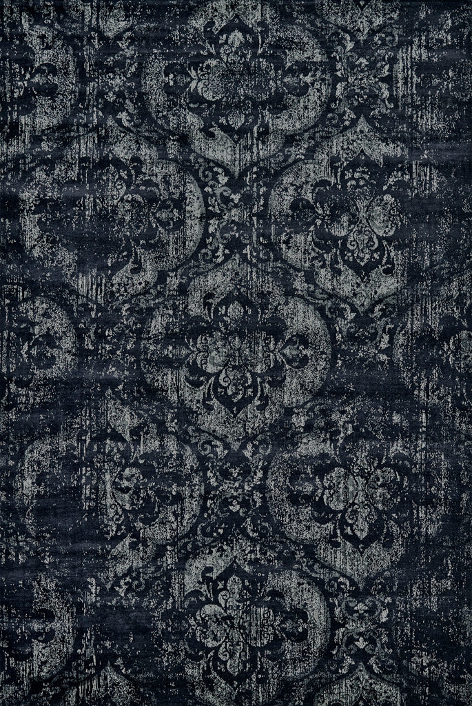 Fiona Transitional Ikat Gray Black Silver Area Rug (9'2" x 12'2")