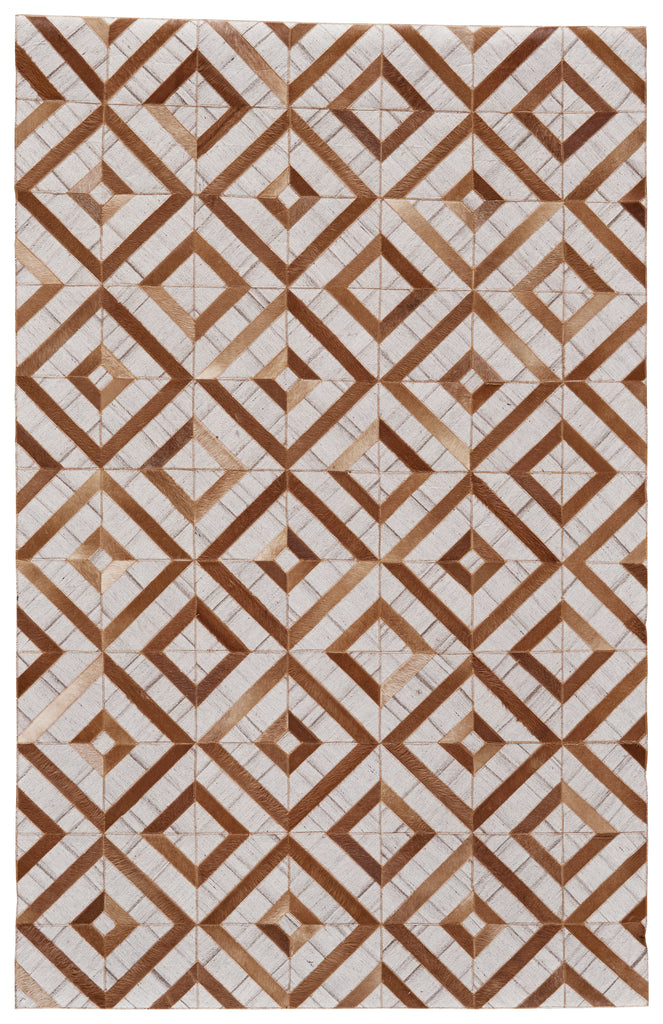 Fannin Transitional Geometric Ivory Gray Brown Area Rug (5' x 8')