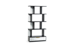 Fusion Black Oak & Marble Etagere