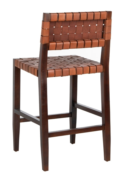 Paxton Woven Leather Counter Stool