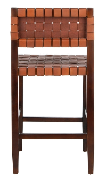 Paxton Woven Leather Counter Stool