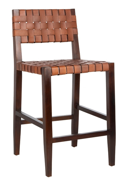 Paxton Woven Leather Counter Stool