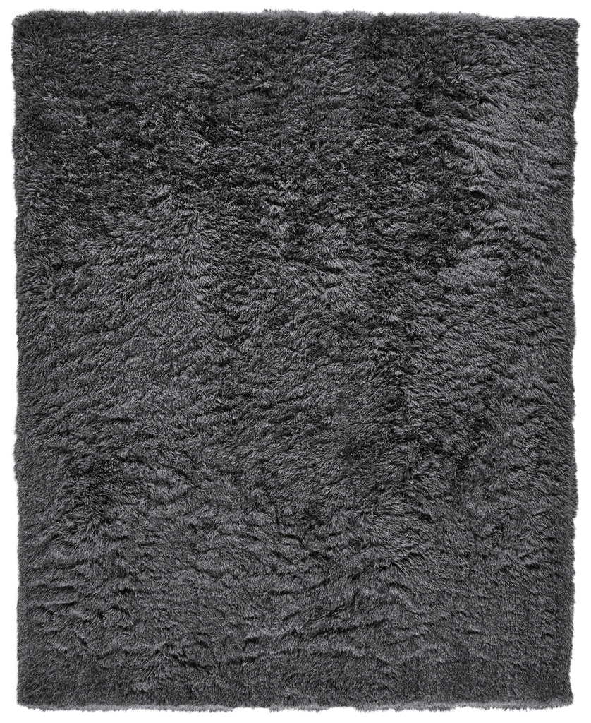 Harlington Modern Solid Black Gray Area Rug (5' x 8')