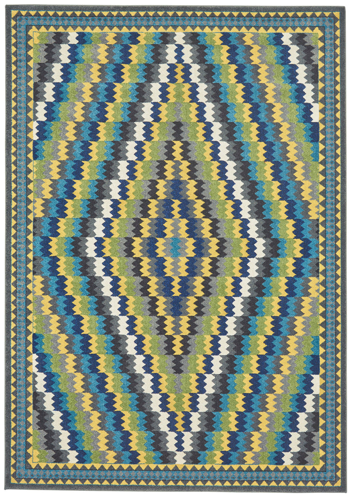 Brixton Modern Southwestern Green Blue Yellow Area Rug (8' x 11')