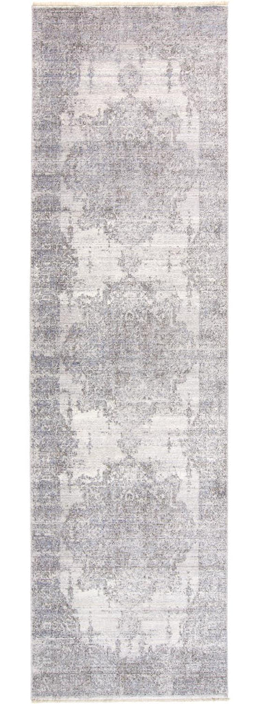 Cecily Transitional Medallion Gray Ivory Taupe Area Rug (2'3" x 8')