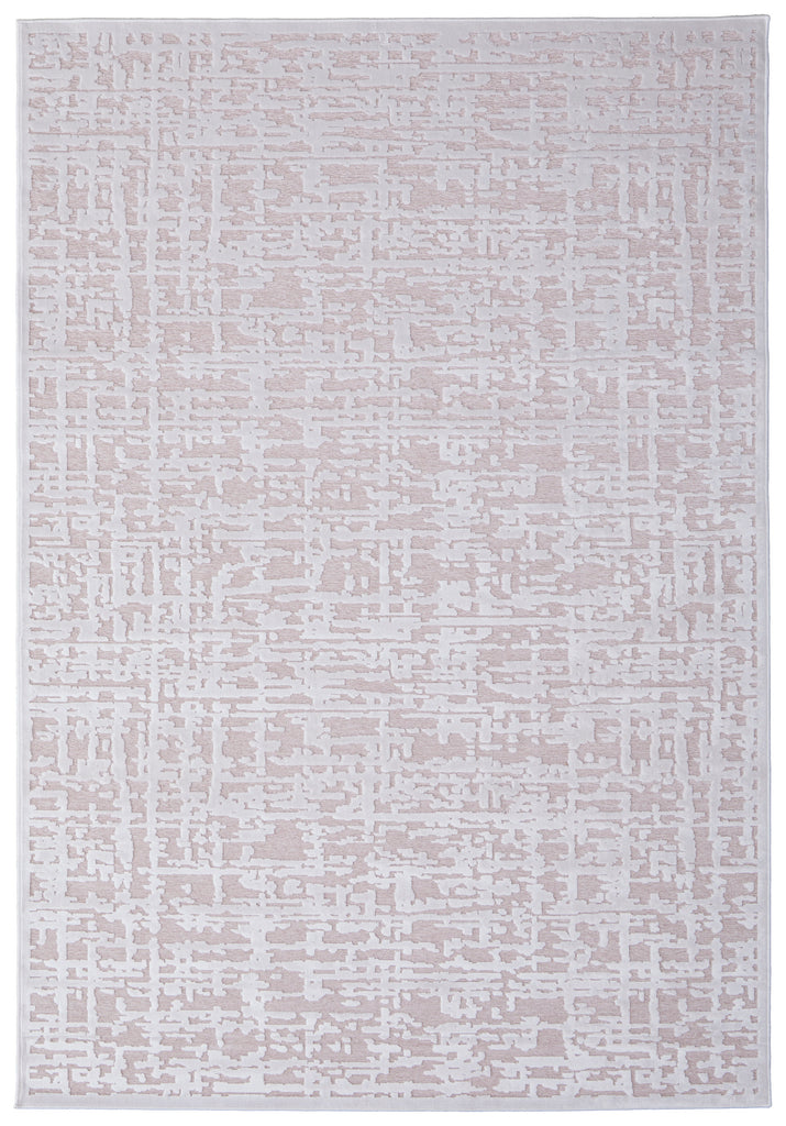 Saphir Mira Modern Abstract Pink White Area Rug (7'6" x 10'6" / Pattern 1)