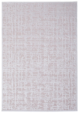 Saphir Mira Modern Abstract Pink White Area Rug (2'6" x 8' / Pattern 1)