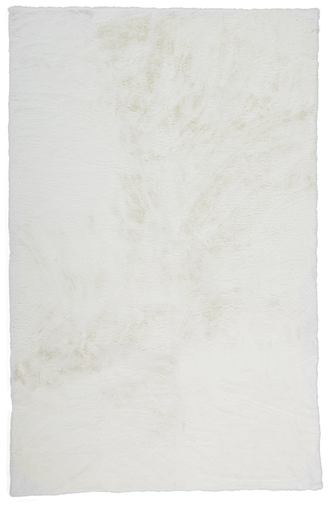 Luxe Velour Transitional Solid White Area Rug (4' x 6')