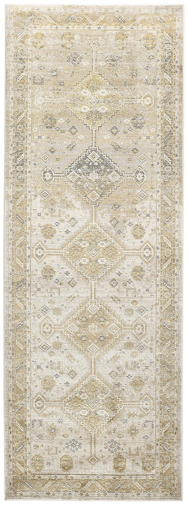 Aura Modern Persian Gold Ivory Area Rug (2'10" x 7'10")