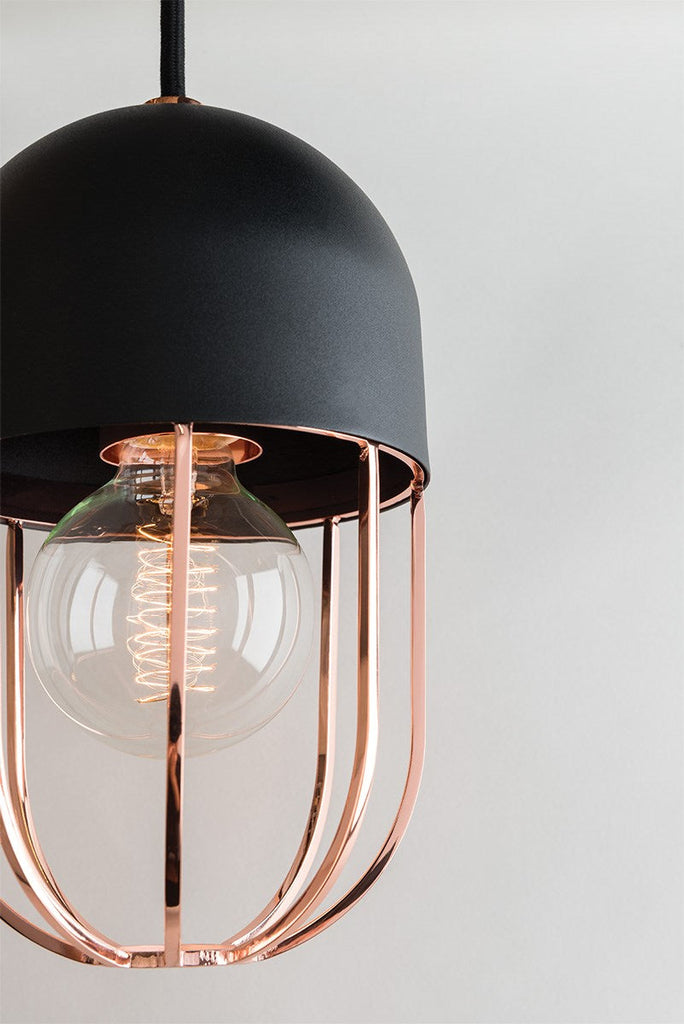 Haley Pendant - Polished Copper/Dusk Black