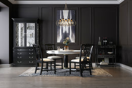 Reimagined Spark Chippendale Black Side Chair