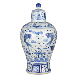 South Sea Blue & White Meiping Medium Jar