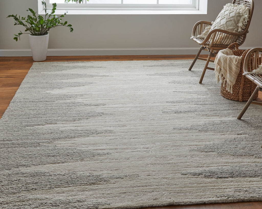 Navaro Modern Gradient Ombre Ivory Tan Area Rug (7'9" x 9'9")