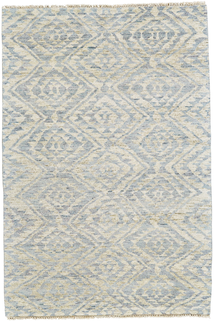 Nizhoni Transitional Southwestern Blue Ivory Gray Area Rug (7'9" x 9'9")