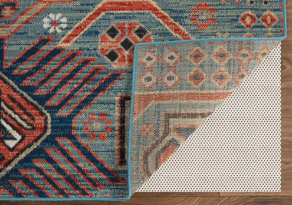 Nolan Transitional Southwestern Blue Red Tan Area Rug (5' x 8')